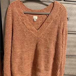 a new day Women's V-Neck Sweater - Warm Orange